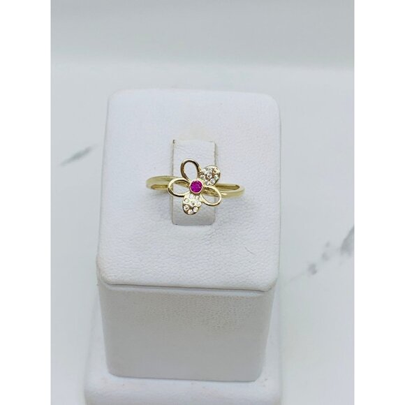 10k solid gold ring flower minimalist ❤️ Ring Size 7...